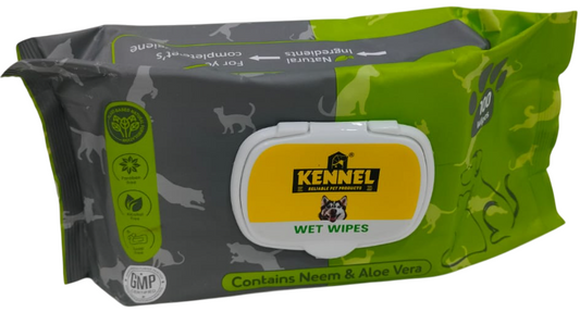 Kennel Anti-Bacterial Neem & Aloe Vera Wet Wipes for Pets (100 Wipes)