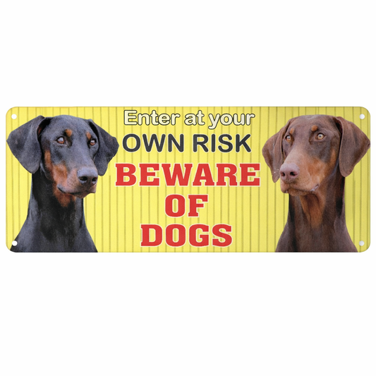 Kennel Sign Plate ‘Beware of Dogs’ – Durable 4x12 Inch Pet Safety Warning Board