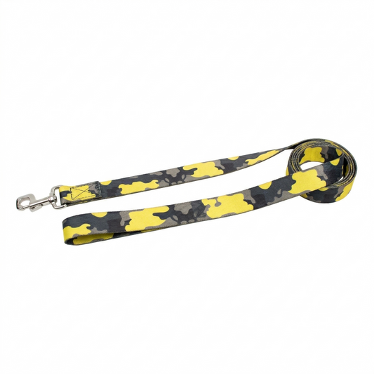 Kennel Printed Leash - Leopard Yellow