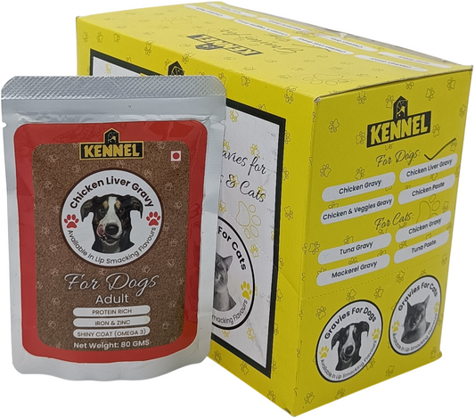 Kennel Chicken Liver Gravy Adult Dog Food Pouch – Protein-Rich Wet Food for Muscle Strength & Shiny Coat